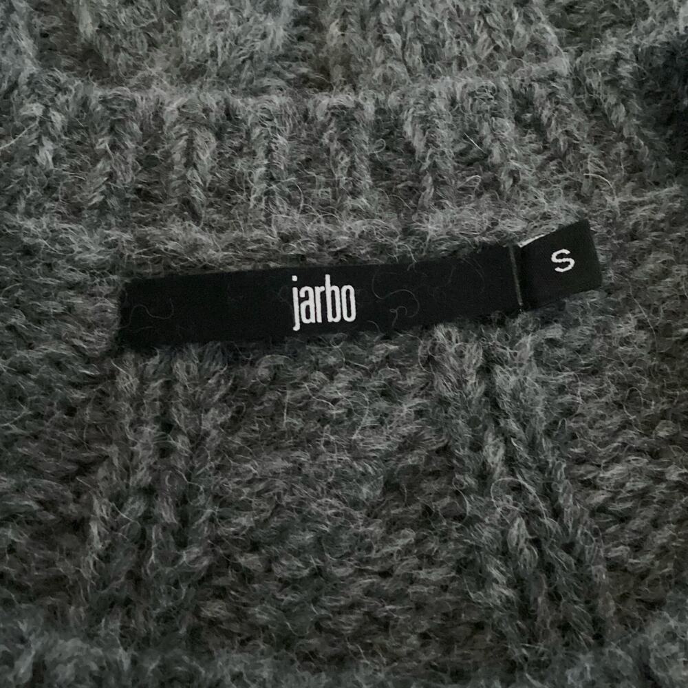 Jarbo Rinnova Charcoal Gray Soft Baby Alpaca Cableknit Tunic Sweater S $548 - Picture 6 of 10